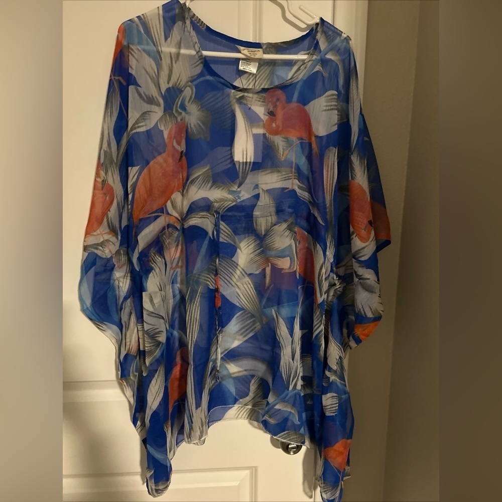 Exist Beach Swimwear Coverup Royal Flamingo One Size
